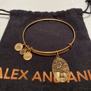 Alex and Ani Loyal Friend Inspiring Supportive Warm Bronze Bangle Bracelet w/Bag